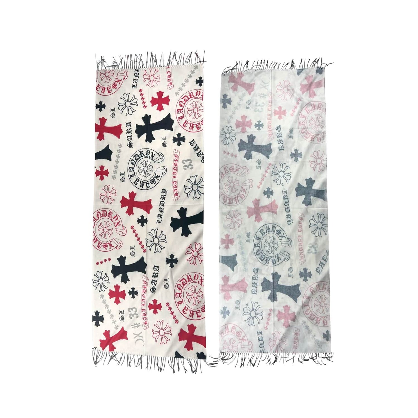 "Chrome Priestess" - REVERSIBLE PASHMINA (White/Red)