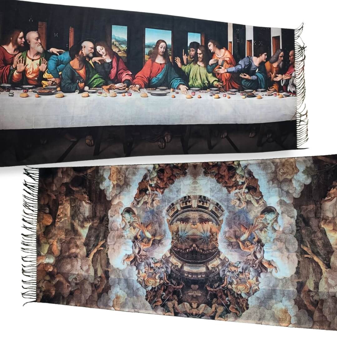 "THE LAST SUPPER" - REVERSIBLE PASHMINA - Pashmaniac