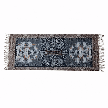 "Cinnamoroll's Revenge" - REVERSIBLE PASHMINA (Crimson/Black)