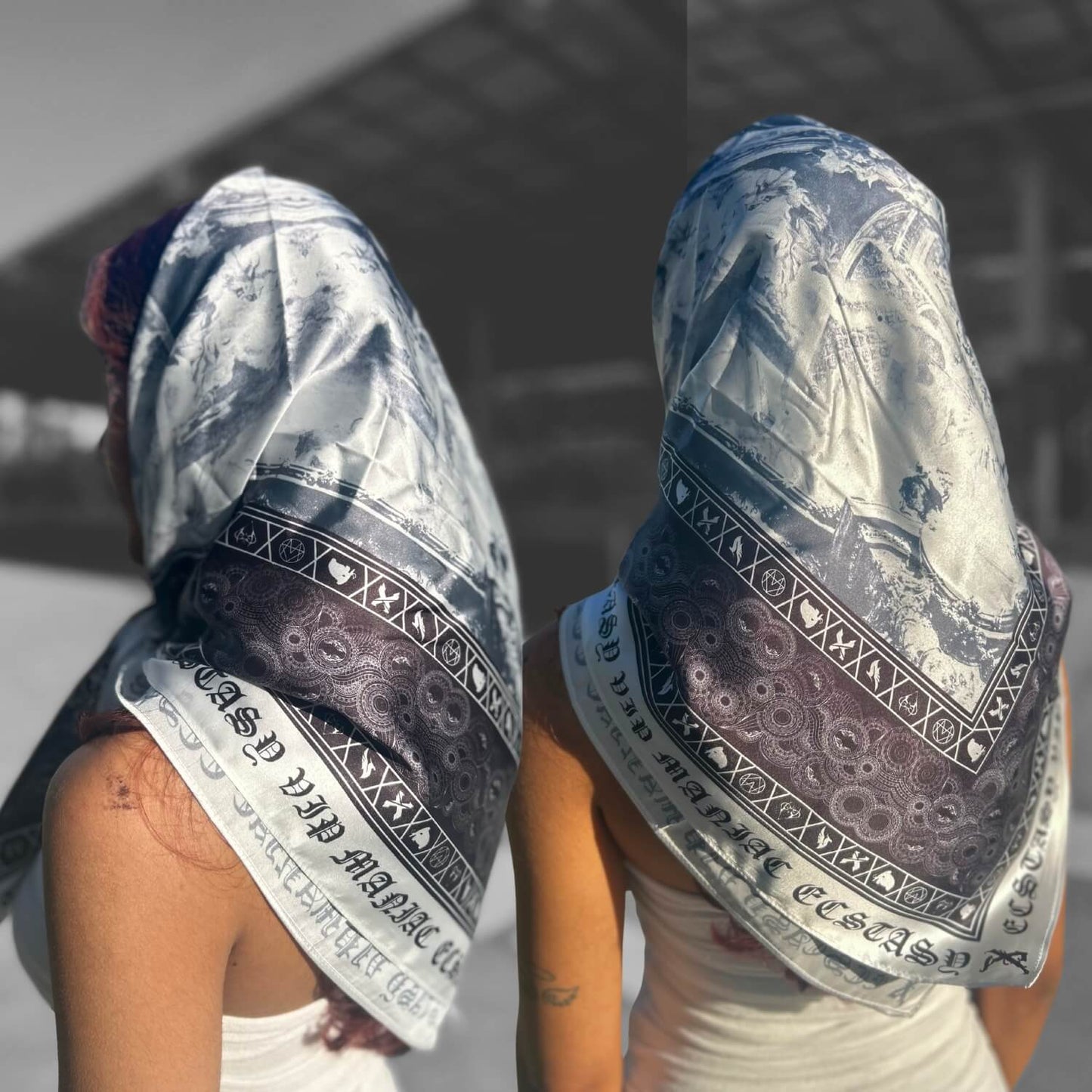 "Frozen Paisley" - Oversized Headscarf