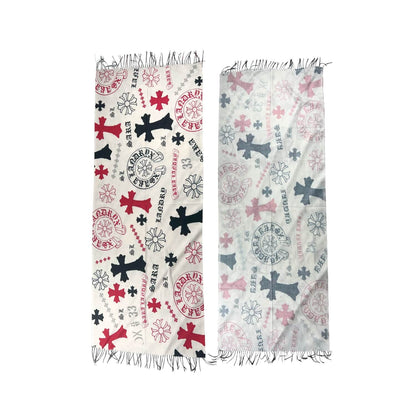 "Chrome Priestess" - REVERSIBLE PASHMINA (White/Red)
