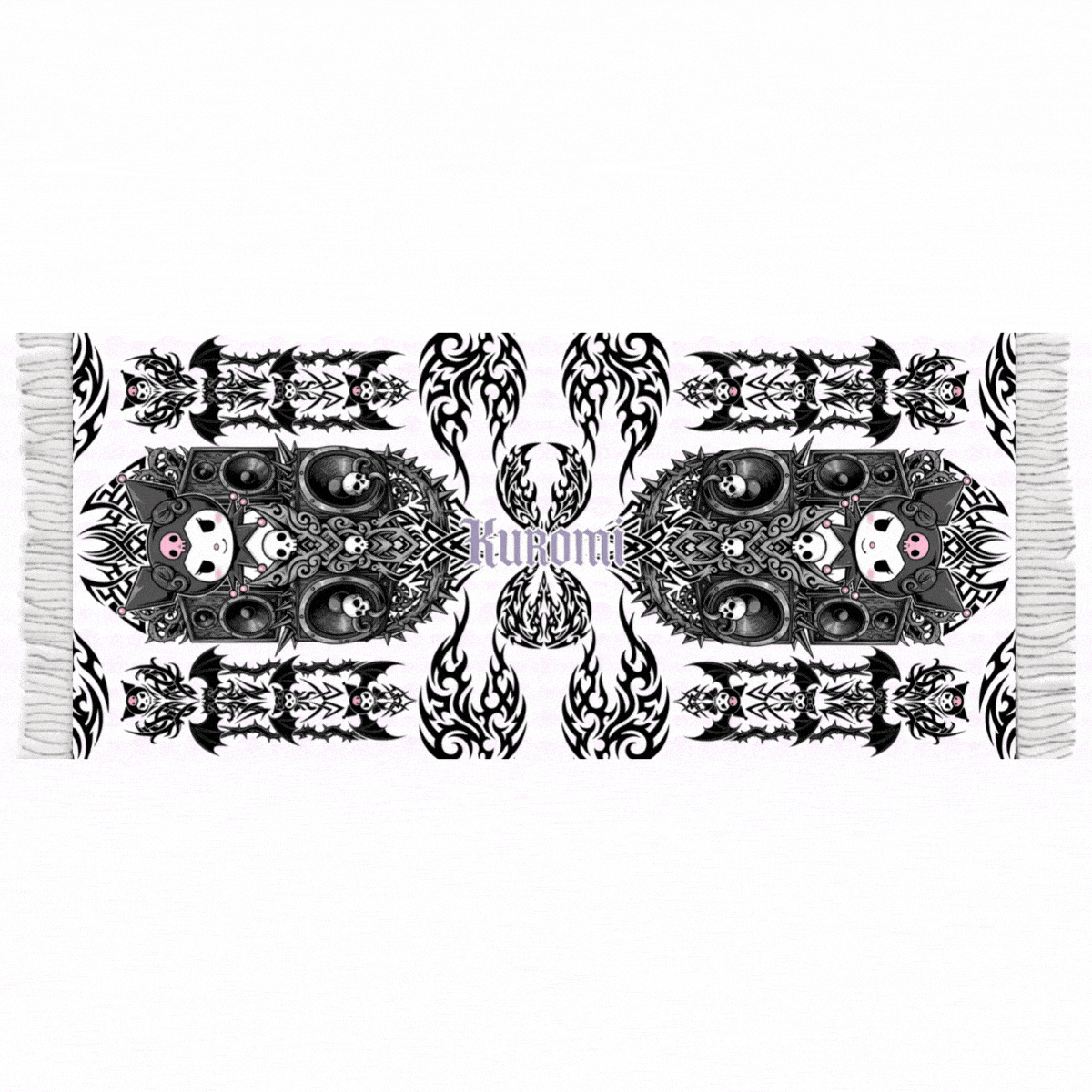 "Death by Kuromi" - REVERSIBLE PASHMINA (White/Black)